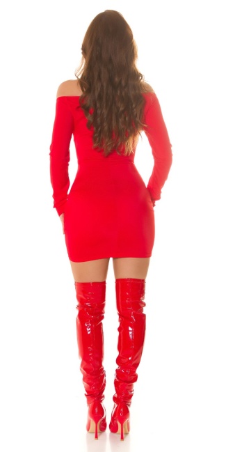 Mini jurkje met uitsparingen rood